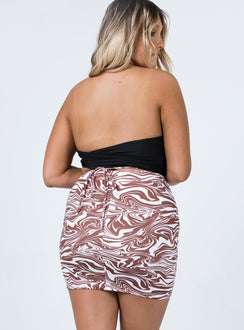 back view of model wearing Princess Polly Hunter Mini Skirt Zebra 