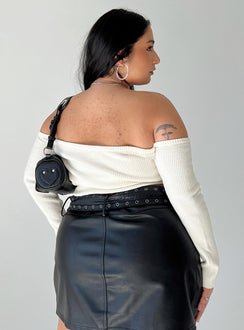 product Princess Polly Full Sleeves Crew Neck  Katandra Off Shoulder Top Ivory Curve