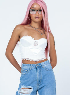 product Princess Polly Sleeveless Square Neck  Laruche Top White