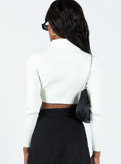 product Princess Polly Three Fourth Sleeves High Neck  Caplick Long Sleeve Top Off White