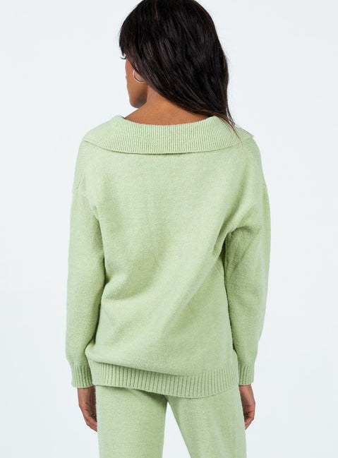 Waite Knit Sweater Sage Princess Polly  regular 