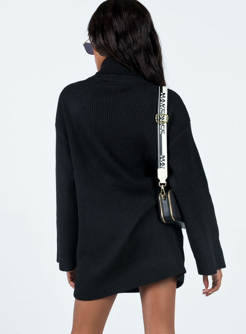 product Princess Polly High Neck  Sonelle Knit Mini Dress Black
