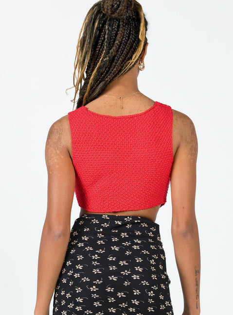 back view of model wearing Princess Polly Dalton Top Red 