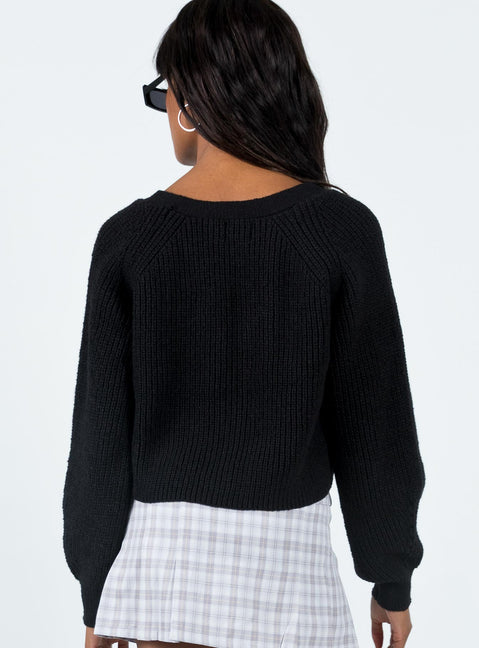 Romney Cardigan Black Long 