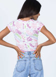 back view of model wearing Princess Polly Cosmic Girl Top Multi 