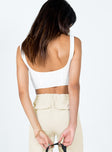 back view of model wearing Princess Polly Byrony Top White 