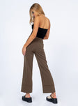 back view of model wearing Princess Polly Euros Pants Brown 