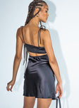 back view of model wearing Princess Polly Annalise Mini Dress Black 