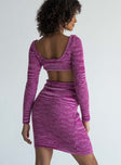 back view of model wearing Princess Polly Lucia Cut Out Mini Dress Purple 