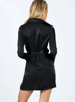 product Princess Polly V-Neck  Diddam Long Sleeve Mini Dress Black