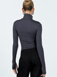 Long sleeve top Rolled turtleneck  Good Stretch Unlined 