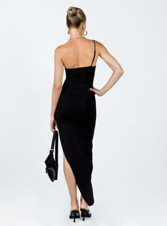 product Princess Polly High Neck  Enigma One Shoulder Maxi Dress Black