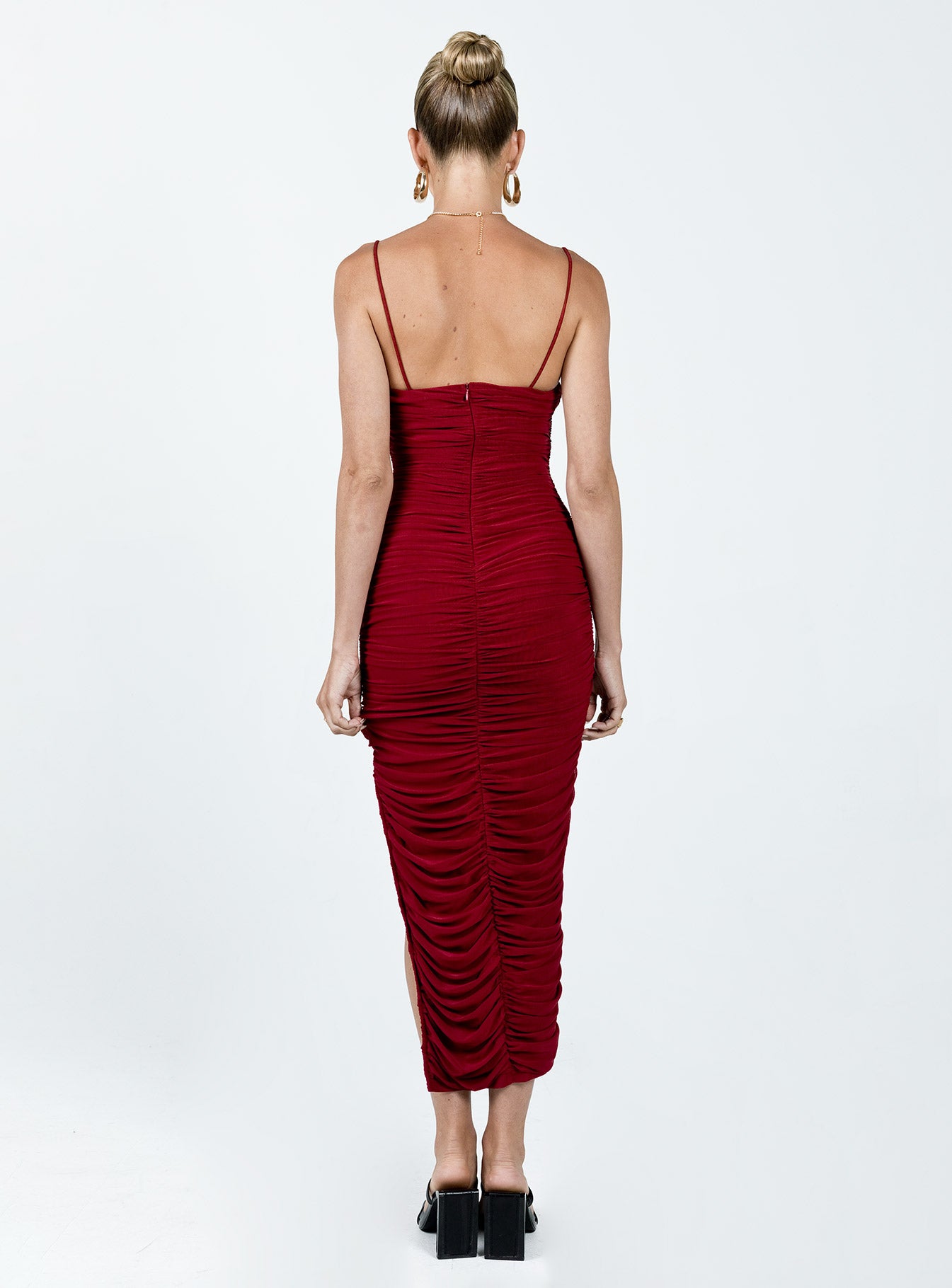 product Princess Polly Asymmetric Neckline  Tara Midi Dress Wine