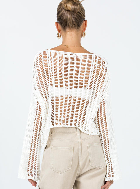 The Kennedy Sweater White Princess Polly  long 