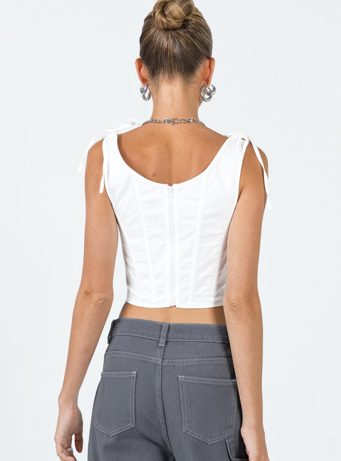 product Princess Polly Sleeveless Square Neck  Kiernan Top White