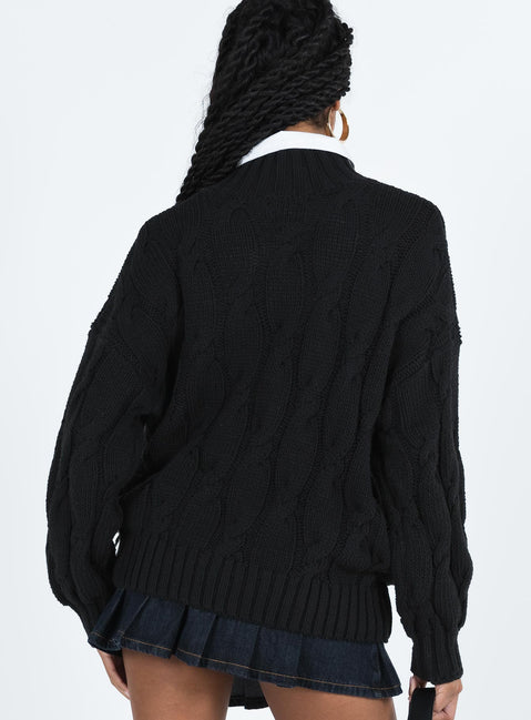 Jendi Sweater Black Princess Polly  long 