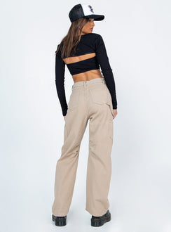 product Princess Polly High Waisted  Miami Vice Pants Beige