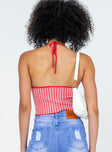 back view of model wearing Princess Polly Darwin Top Red 