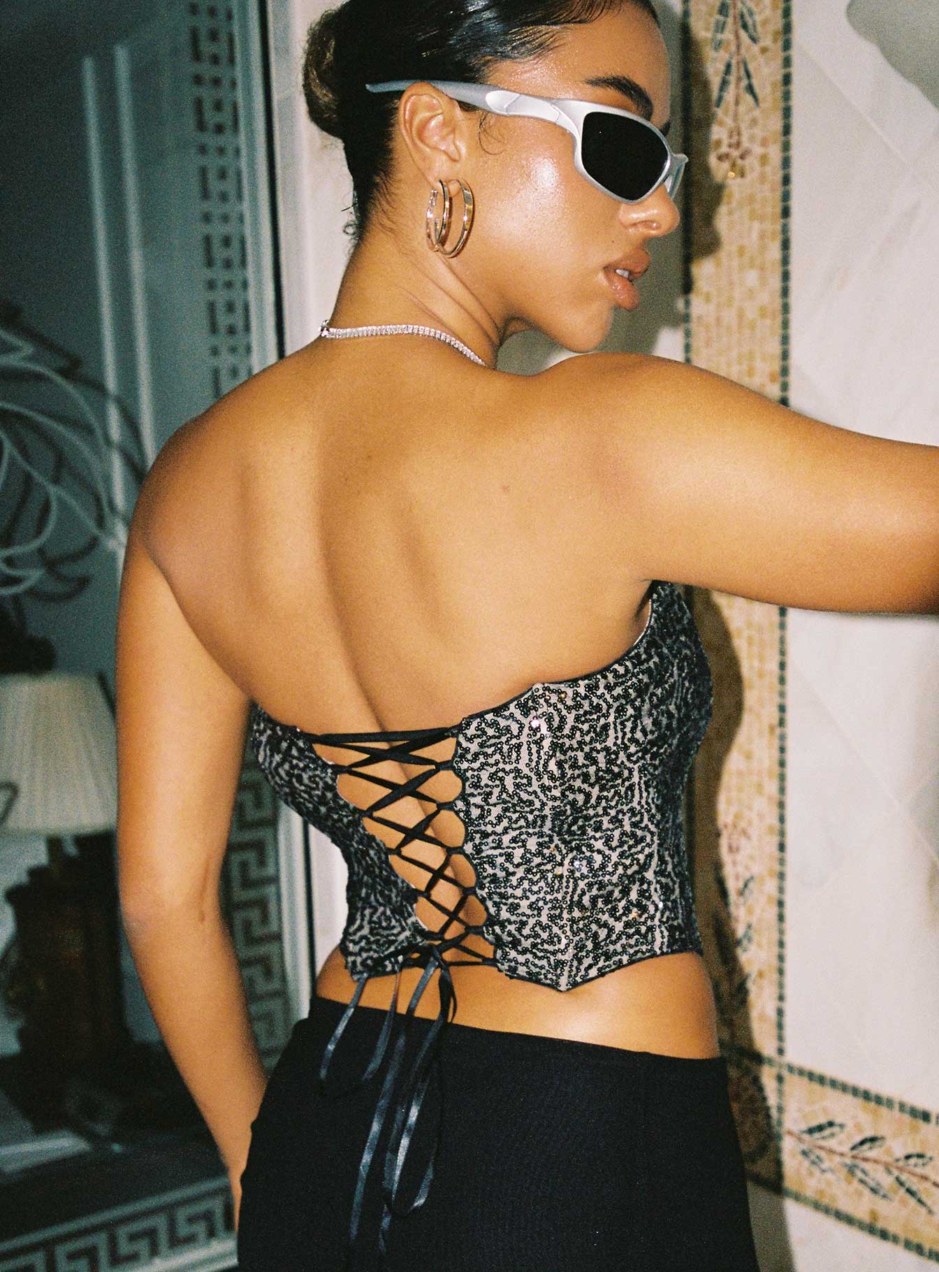 product Princess Polly Sleeveless High Neck  Azriel Corset Black