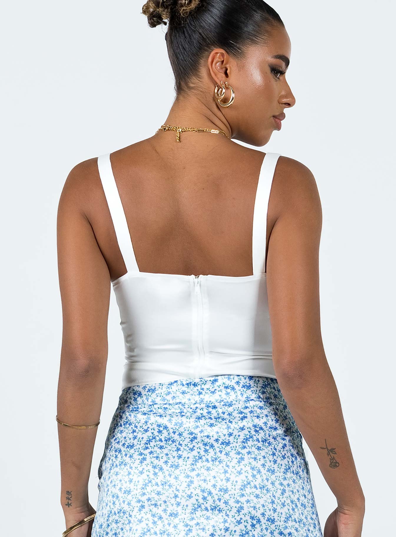 product Princess Polly Sleeveless Cowl  Tomkins Corset Top White