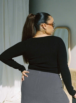 product Princess Polly Full Sleeves High Neck  Alima Long Sleeve Top Black Curve