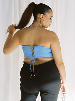 product Princess Polly Sleeveless Asymmetric Neckline  Carlie Top Blue Curve