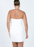 back view of model wearing Princess Polly Ivy Corset Mini Dress White 