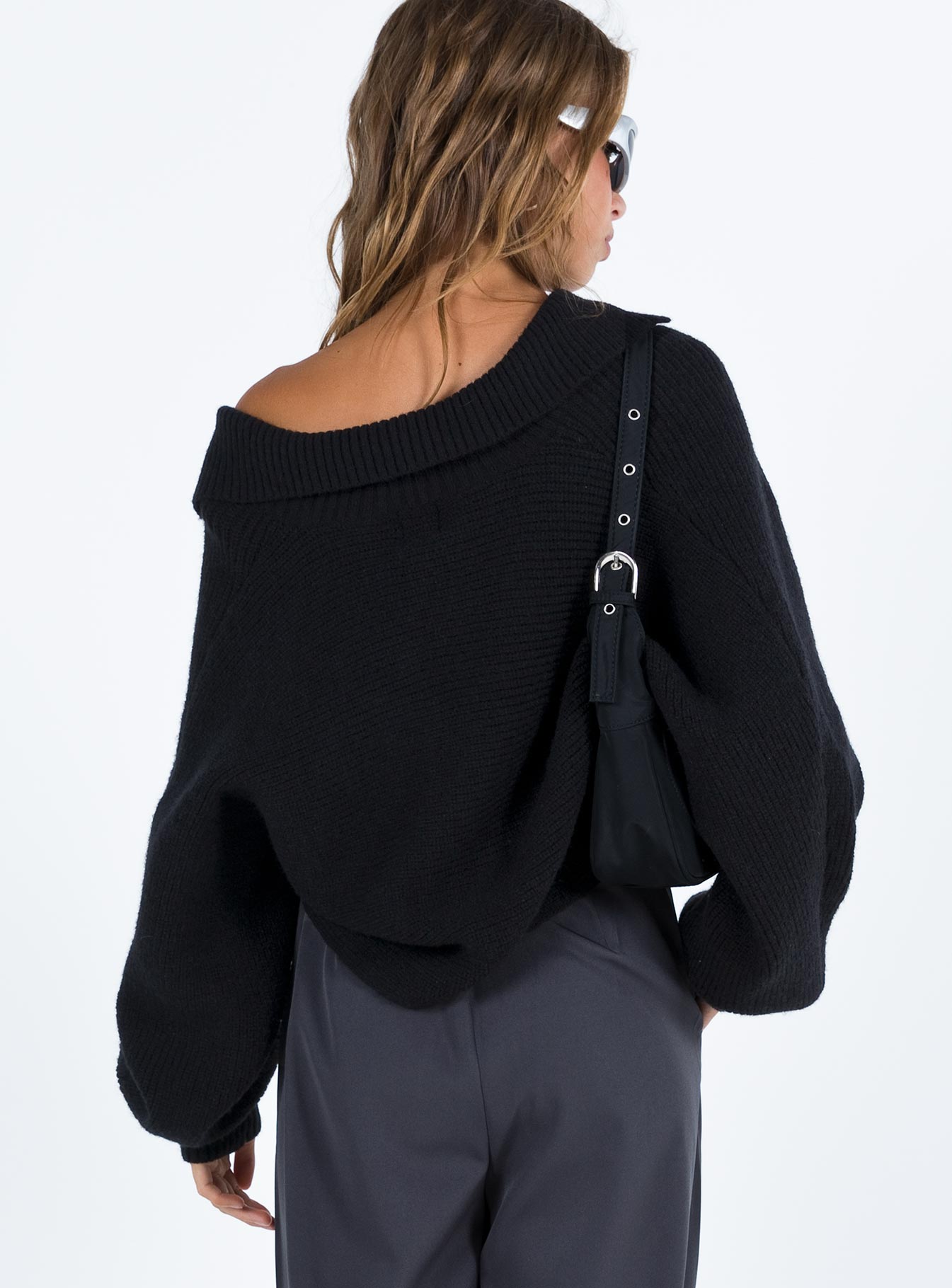 Tiara Cropped Sweater Black Princess Polly  regular 