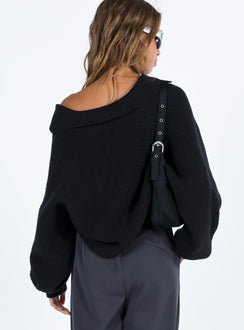 Tiara Cropped Sweater Black Princess Polly  regular 