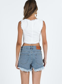 Andry Shorts Mid Wash Denim Princess Polly mid-rise 