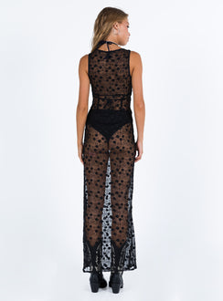 product Princess Polly Asymmetric Neckline  Britton Lace Maxi Dress Black