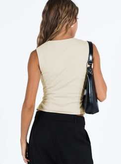 product Princess Polly Sleeveless V-Neck  Stavia Vest Top Cream