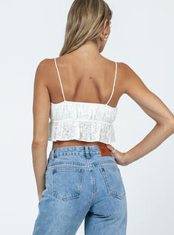 product Princess Polly Sleeveless Square Neck  Dominic Top White