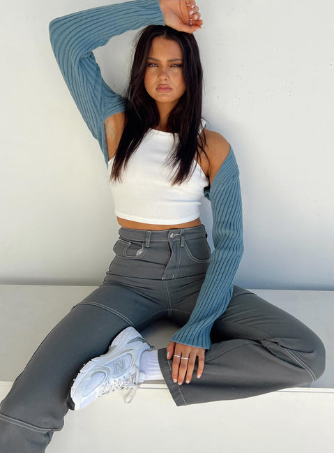 Aytan Bolero Sweater Slate Princess Polly  Cropped 