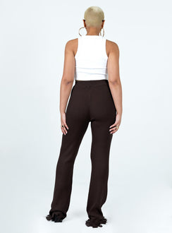 back view of model wearing Princess Polly Anderson Pants Brown 