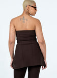 Anderson Strapless Top Brown