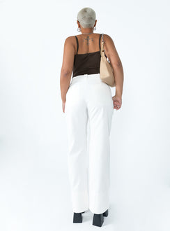 back view of model wearing Princess Polly The Burton Pants White 