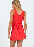 Princess Polly Plunger  Nellie Mini Dress Poppy Red