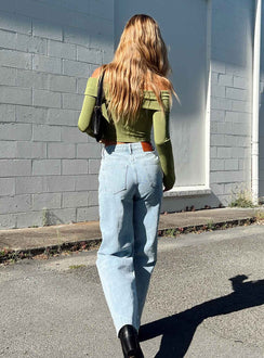 product Princess Polly High Waisted  Booran Wide Leg Light Wash Denim Jean