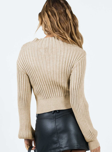 Cardoc Sweater Beige Princess Polly  Cropped 