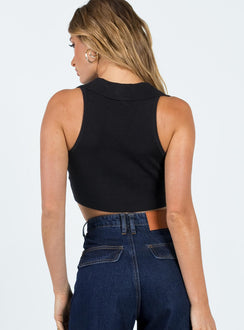 product Princess Polly Sleeveless Square Neck  Patterson Top Black