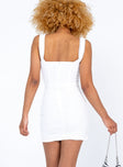 back view of model wearing Princess Polly Elliza Mini Dress White 