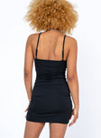 back view of model wearing Princess Polly Nash Mini Dress Black 