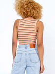 back view of model wearing Princess Polly Callahan Bodysuit Multi Sleeveless Crew Neck 