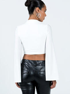 product Princess Polly Full Sleeves Plunger  Sherwin Long Sleeve Top White