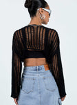 The Kennedy Cropped Sweater Black Princess Polly  Cropped 