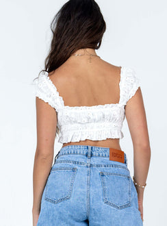 product Princess Polly Short Sleeves Square Neck  Carlita Top White