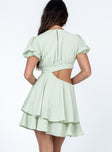 product Princess Polly Asymmetric Neckline  Our Town Mini Dress Green