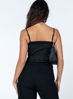 product Princess Polly Sleeveless Asymmetric Neckline  Ricarda Corset Black