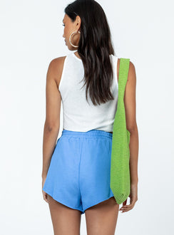 Shorts 95% cotton 5% spandex Fleece material Elasticated waistband Raw edge hem